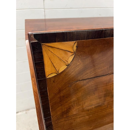 1 - A mahogany inlaid bureau opening to pigeon holes and drawers (H110cm W110cm D59cm)