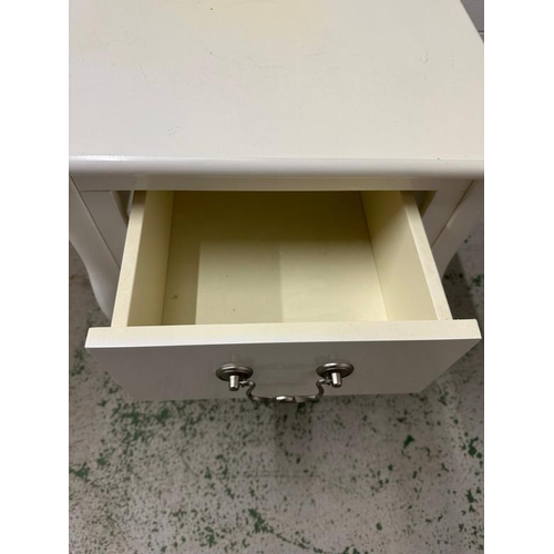 117 - A white painted single drawer bedside table (H62cm W45cm D38cm)