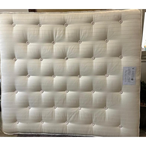 118 - A super king divan bed in taupe velvet and a Hypnos super king mattress