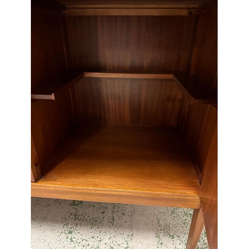 148 - Peter Hayward for Vanson Mid 19th Century teak sideboard, three central short drawers flanked by cup... 