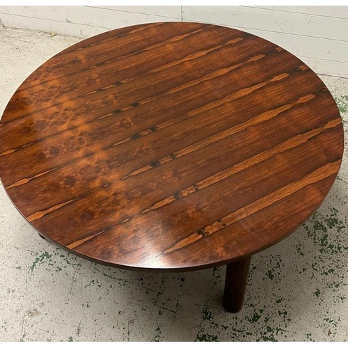 149 - Mid Century round Indian rosewood coffee table (H46cm Dia121cm)