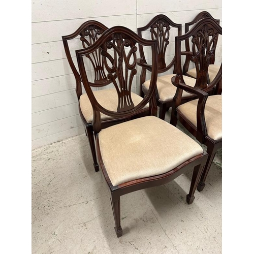 170 - A set of six Georgian style dining chairs to include two carvers