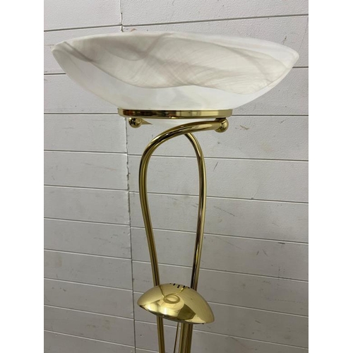 221 - A floor standing brass style lamp