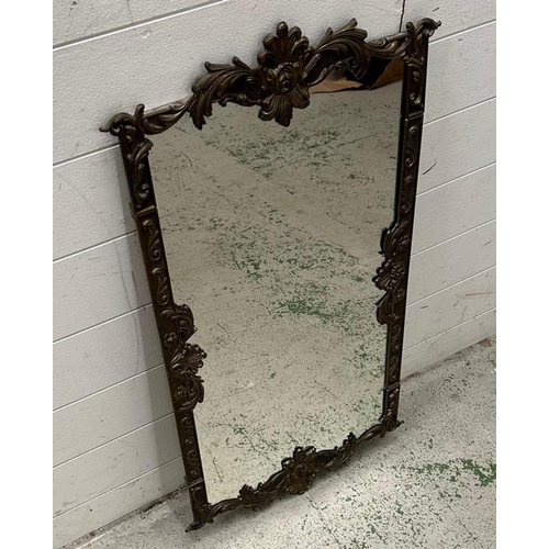 238 - A vintage Italian baroque brass framed mirror 82cm x 42cm