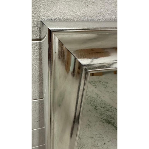 241 - A contemporary silver framed hall mirror 65cm x 92cm