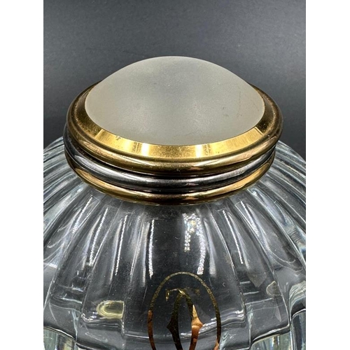 293 - A Cartier crystal trinity ring ink well