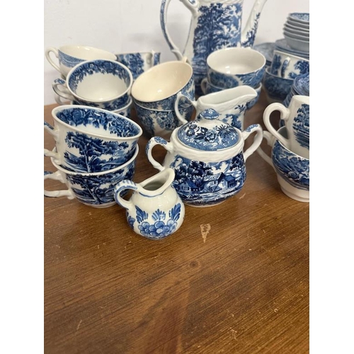 317 - A quantity of blue and white china various makers and ages