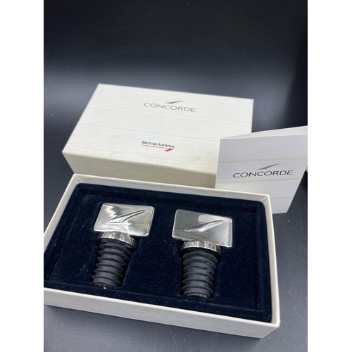 346 - Concorde Memorabilia: Boxed pair of Bottle stoppers