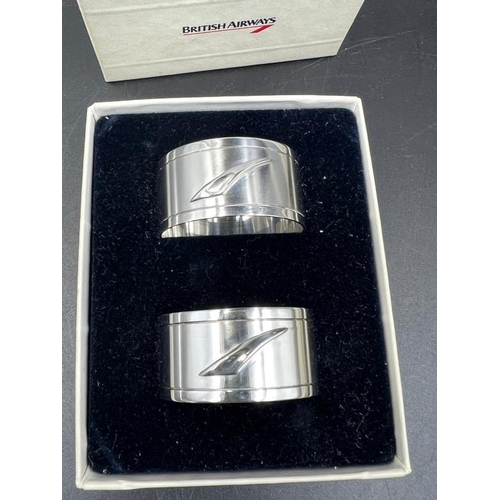 349 - Concorde Memorabilia: Pair of Links of London sterling silver napkin rings.