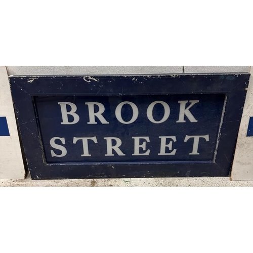 376 - Three vintage railways signs, two from London Underground and one from Brook Street station in Kings... 