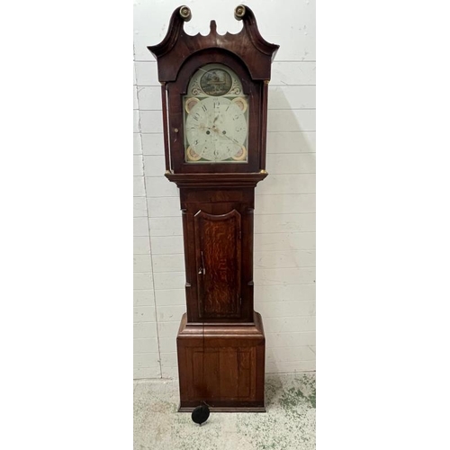 429 - A George III style mahogany long case clock