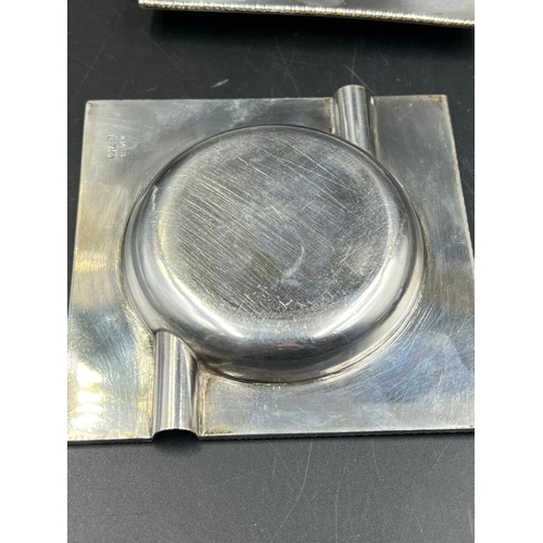 483 - A set of four ashtrays, marked silver with an approximate weight of 347g