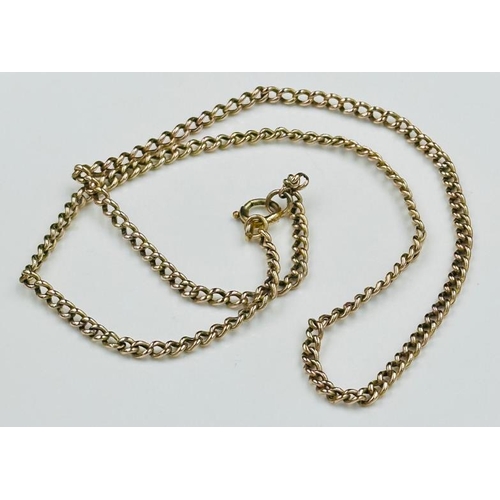 519 - A 9ct gold necklace, approximate weight 6.9g with a drop of 24cm