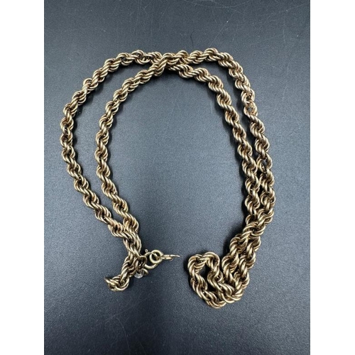 536 - A 9ct gold rope style necklace AF, approximate weight 7g