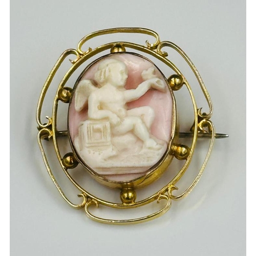 598 - A Cameo brooch in a 9ct gold setting with an approximate total weight of 7.4g