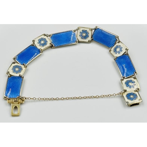 671 - A David Andersen silver and enamel bracelet