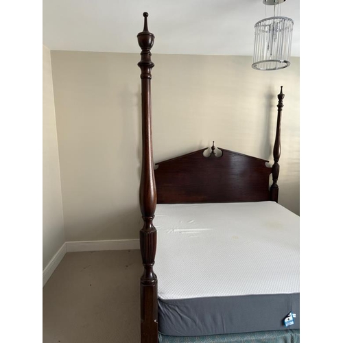 68 - A mahogany four poster double bed by Simon Horn with Simba mattress (H215cm W184cm D205cm)