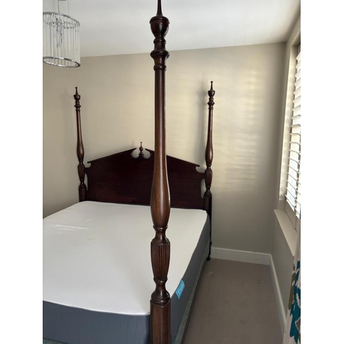 68 - A mahogany four poster double bed by Simon Horn with Simba mattress (H215cm W184cm D205cm)