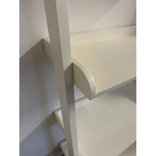 71 - A white five tier ladder shelving wall rack (H198cm W68cm D36cm)