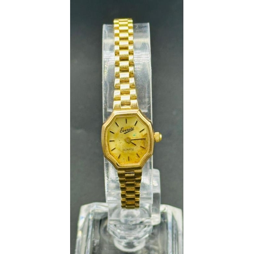 720 - A 9ct gold Everite Quartz ladies watch on 9ct gold bracelet with an approximate total weight of 14.2... 