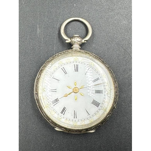 750 - A ladies silver pocket watch