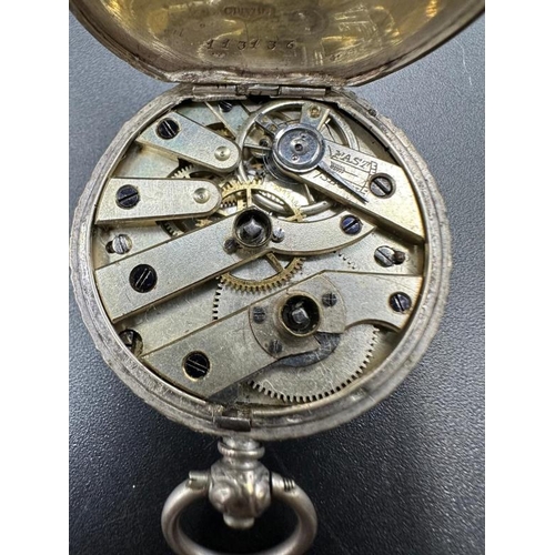 750 - A ladies silver pocket watch