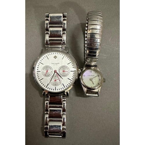 754 - A Kate Spade chronograph gentleman's wristwatch and a stainless steel ladies wristwatch with elastic... 