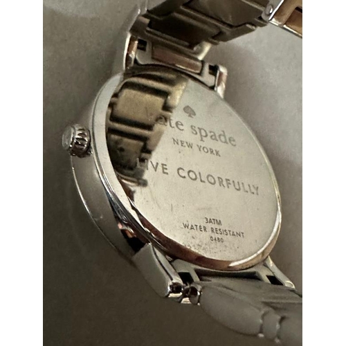 754 - A Kate Spade chronograph gentleman's wristwatch and a stainless steel ladies wristwatch with elastic... 