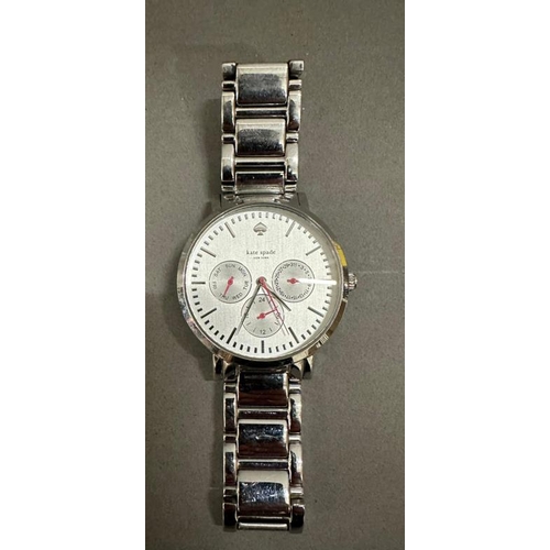 754 - A Kate Spade chronograph gentleman's wristwatch and a stainless steel ladies wristwatch with elastic... 