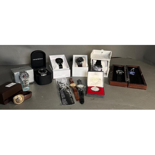 773 - A selection of gentleman's fashion wristwatches to include Timberland, Timex and Sekonda