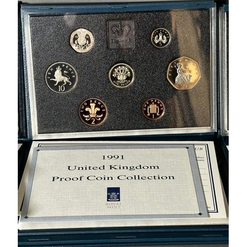 782 - Three UK proof coin collectors packs 1990, 1991 and 1992