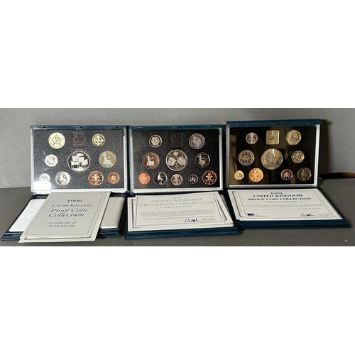 784 - Three UK proof coin collectors packs 1996, 1997 and 1999