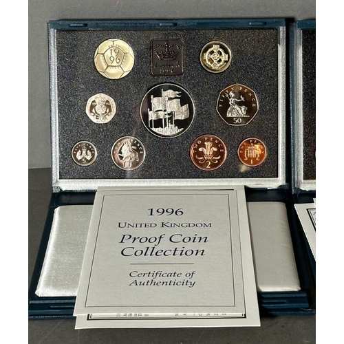 784 - Three UK proof coin collectors packs 1996, 1997 and 1999