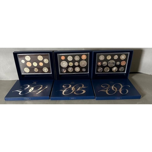 786 - Three UK proof coin collectors packs 2004, 2005 and 2006