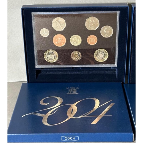 786 - Three UK proof coin collectors packs 2004, 2005 and 2006