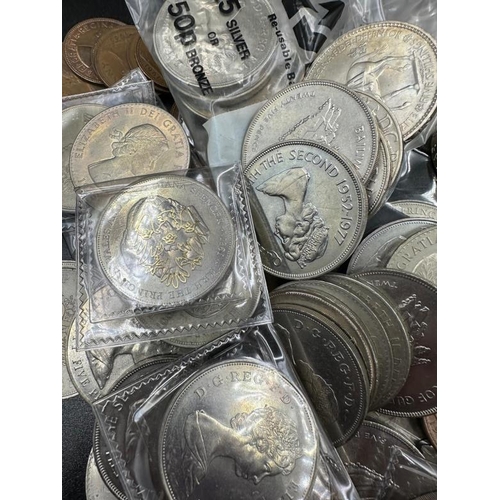 126 - A quantity of British pre decimal crowns and other coins