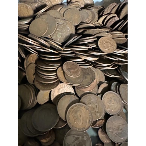 132 - A large quantity of Uk coinage, various ages and denomination to include pre and post war three penc... 