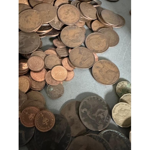 132 - A large quantity of Uk coinage, various ages and denomination to include pre and post war three penc... 