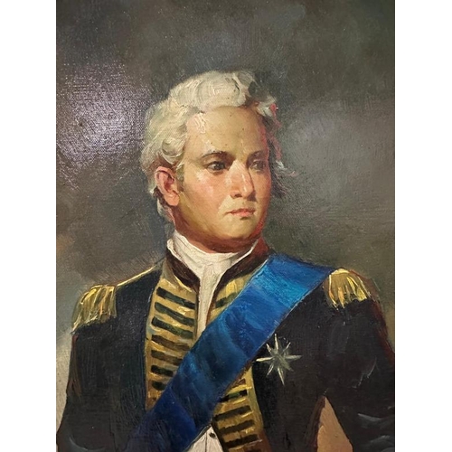 156 - An oil on canvas of King William IV signed Lu Osbert lower right 110cm x 80cm