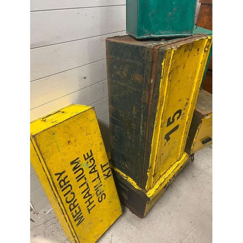 197 - A collection of metal trunks