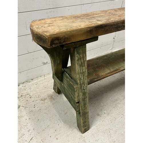 226 - A singe rustic bench (H50cm W148cm D16cm)