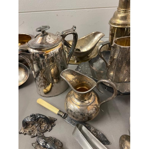 27 - A large selection of silver plated items