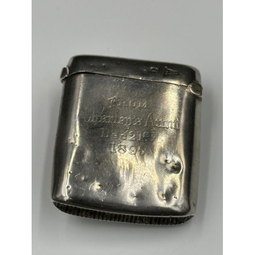 30 - A silver vesta case embossed with a bust portrait of W.S. Penley in costume Engraved From Charley's ... 