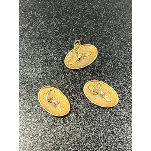 55 - 9ct gold cufflink parts, approximate weight 2g