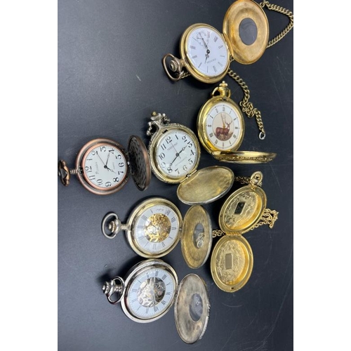 98 - A selection of pocket watches, some replica.