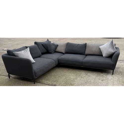 105 - L shape sofa in grey upholstered by Rolf Benz  (H66cm W230cm and W180cm D90cm)