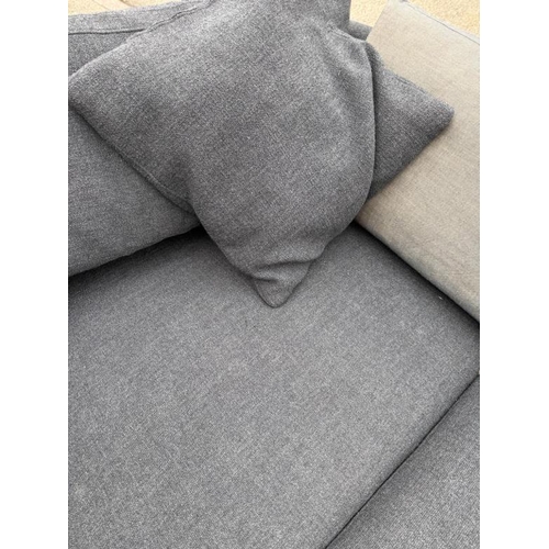 105 - L shape sofa in grey upholstered by Rolf Benz  (H66cm W230cm and W180cm D90cm)