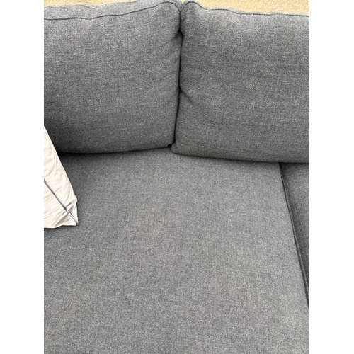 105 - L shape sofa in grey upholstered by Rolf Benz  (H66cm W230cm and W180cm D90cm)