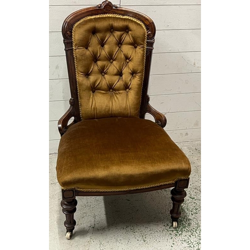 123 - Edwardian button back arm chair