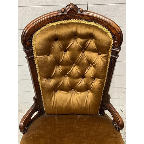 123 - Edwardian button back arm chair